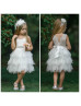 Beaded Ivory Lace Tulle Tiered Tutu Flower Girl Dress